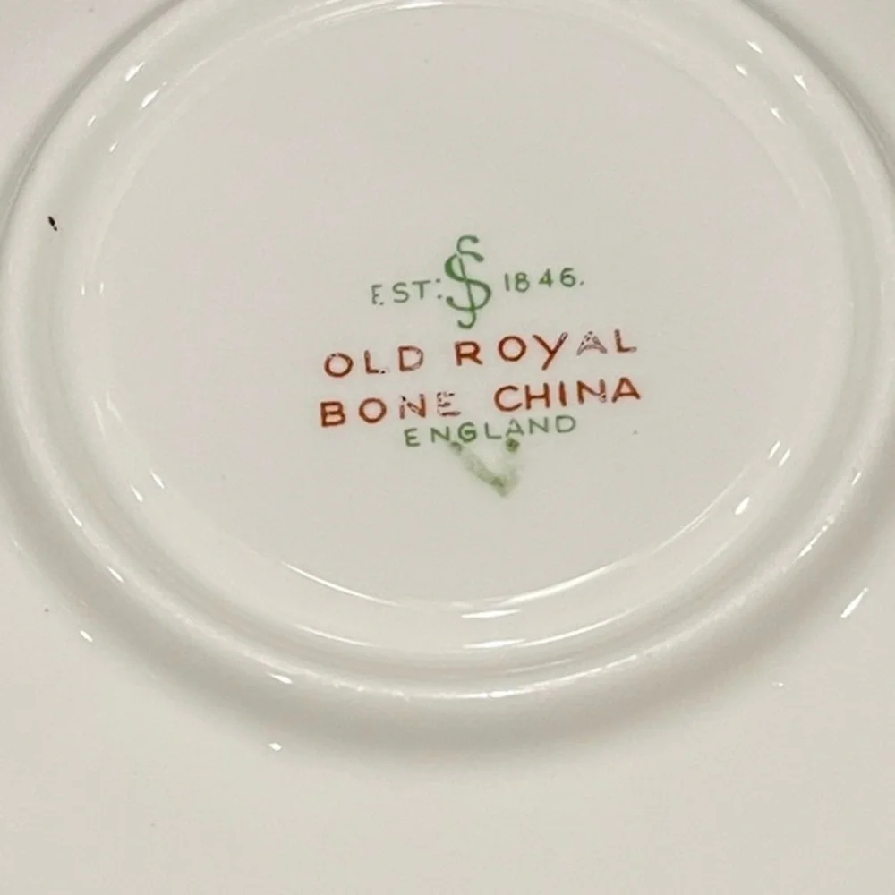 Vintage Old Royal Lily of the Valley Floral Bone China Saucer Gold Trim England